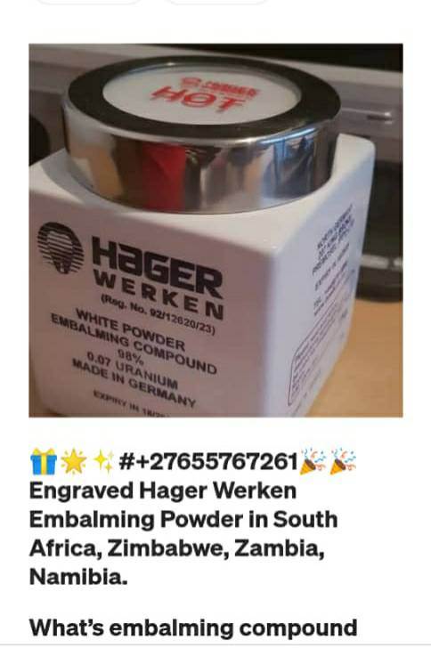 ✨   ((+27))0655767261✨   Prices Of Hot Hager Werken Embalming Powder Pink & White Powder in Zambia