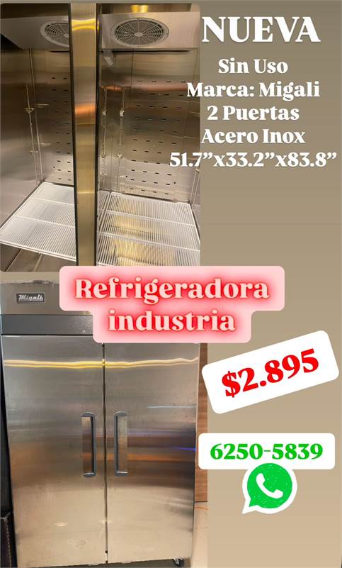 NEVERA INDUSTRIAL ACERO INOX DE 2 PUERTAS NUEVA