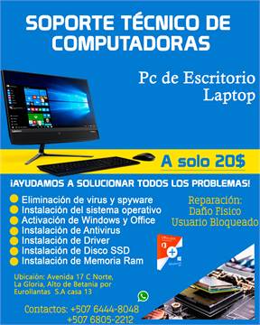 Servicios de Soporte Técnico de Computadoras y Laptops