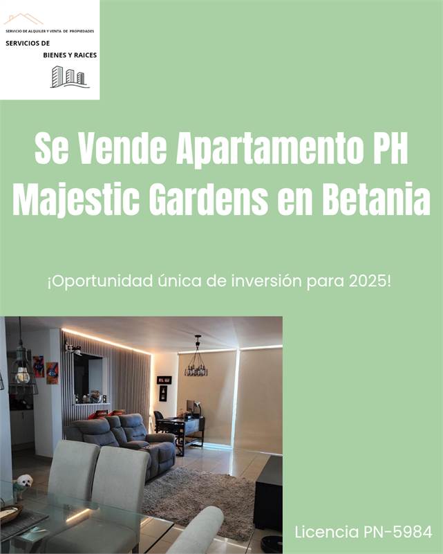 Se vende apartament PH Majestic Gardens en Tumba Muerto. 