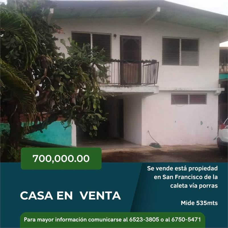 Se vende propiedad en San Francisco de la caleta 